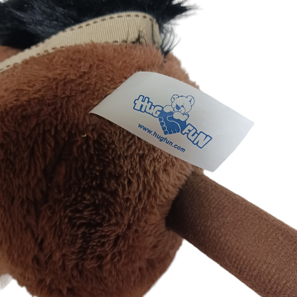 Vintage Cowboy Stick Horse Pony Plush 1990s Hug Fun Hong Kong Galloping Sound - Picture 8 of 13